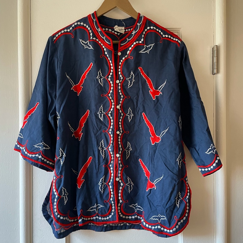 Vintage 1960s Embroidered Shirt